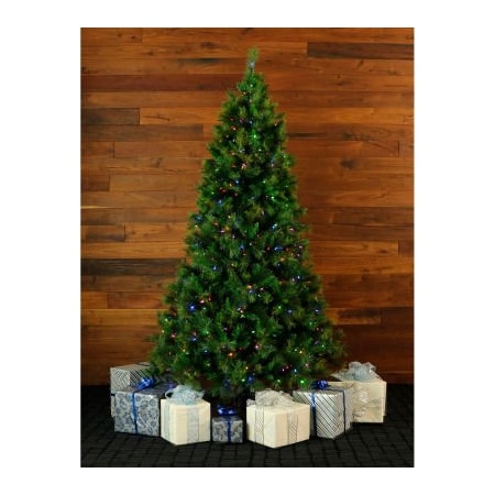 Almo Fulfillment Services Fraser Hill Farm Artificial Christmas Tree - 6.5 Ft. Canyon Pine - Multi-Color LED String Lighting FFCM065-6GR
